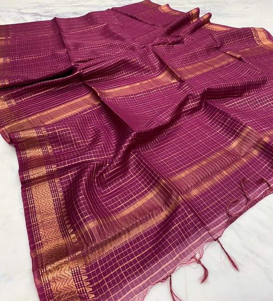 Pure Cotton Silk Mangalagiri Saree With Running Blouse