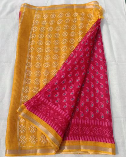 Beautiful Kota Art 3D Block Print Work Saree