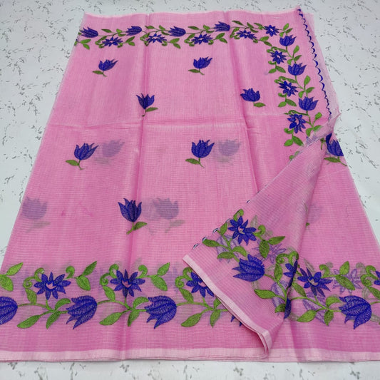 Beautiful Kota Cotton Hand  Block Print Work Saree