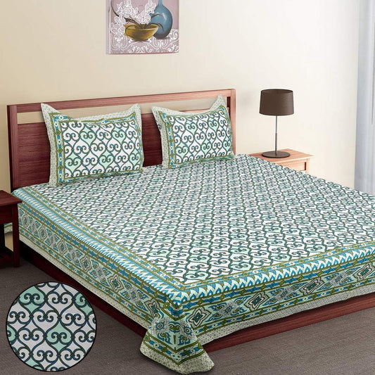 Pure Cotton Jumbo Size Double Bedsheet. ( 108X 108) with pillow covers