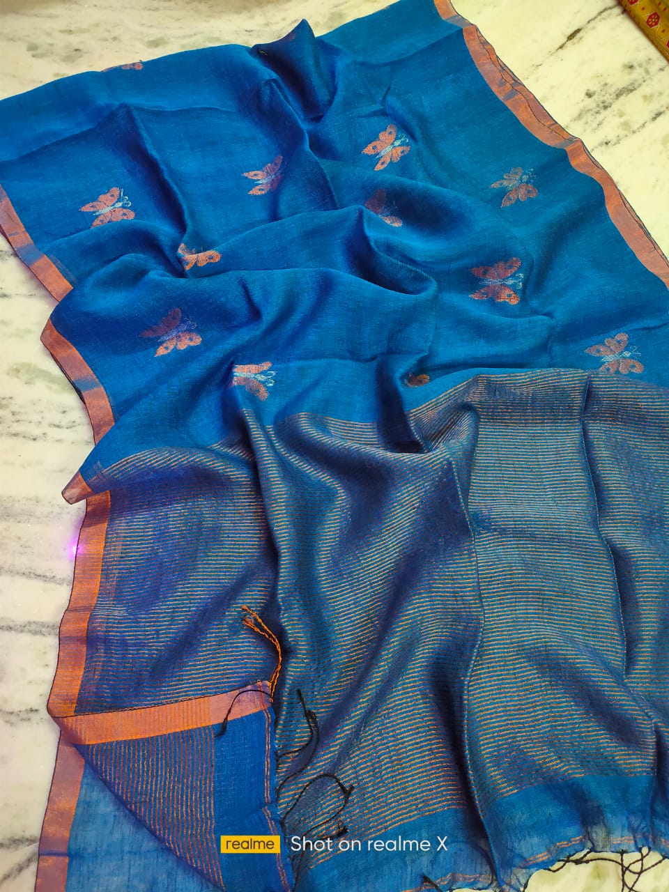 Pure Linen By Linen  Saree With  Blouse