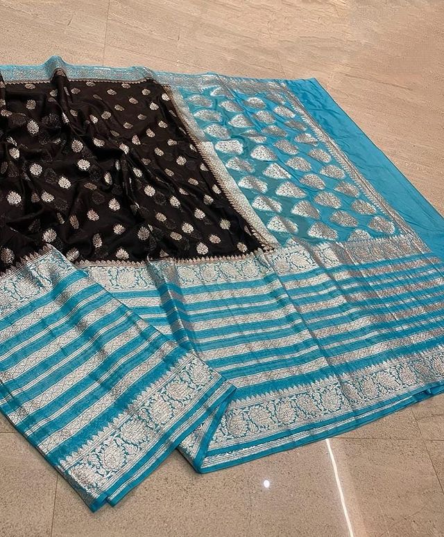 Banarasi Handloom  Khaddi   Semi Georgette Saree with Zari Work