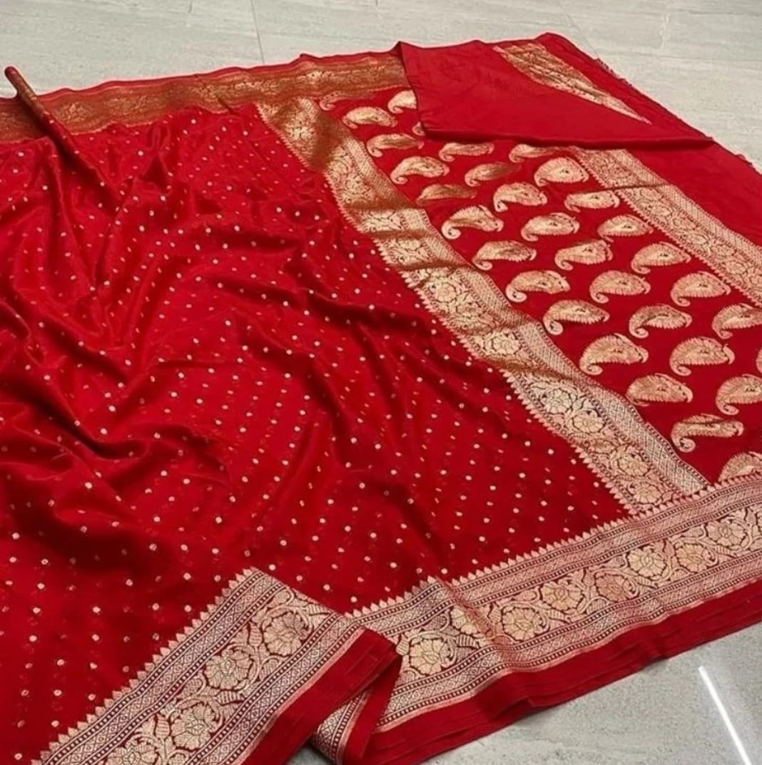 Banarasi Semi Khaddi Katan Georgette Soft Silk Saree