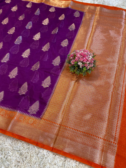 Banarasi Semi Khaddi Katan Georgette Soft Silk Saree