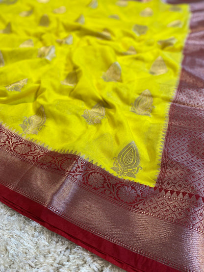 Banarasi Semi Khaddi Katan Georgette Soft Silk Saree