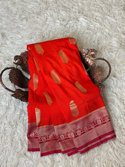 Banarasi  Georgette Silk Saree With Zari Work