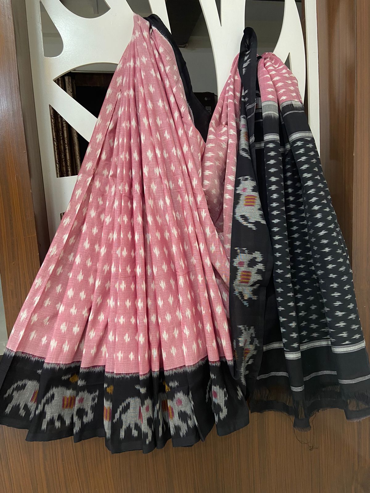 Pure  Double Ikkat Pochampally Cotton   Saree