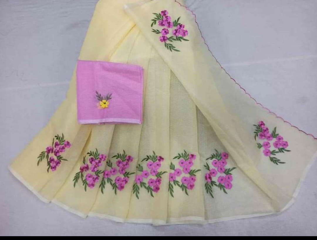 Pure Kota cotton embroidery work Saree