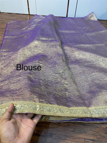 Banarasi Tissue Silk  Saree With Blouse