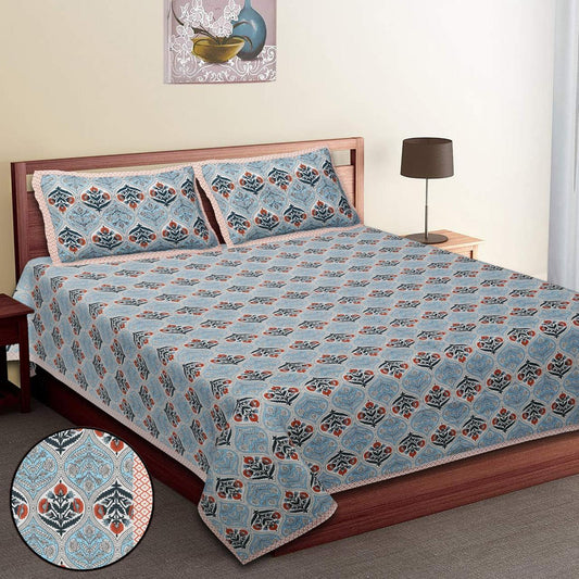 Pure Cotton Jumbo Size Double Bedsheet. ( 108X 108) with pillow covers