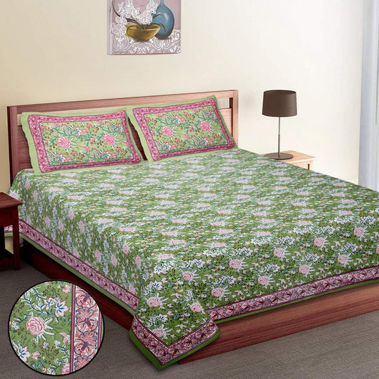 Pure Cotton Jumbo Size Double Bedsheet. ( 108X 108) with pillow covers