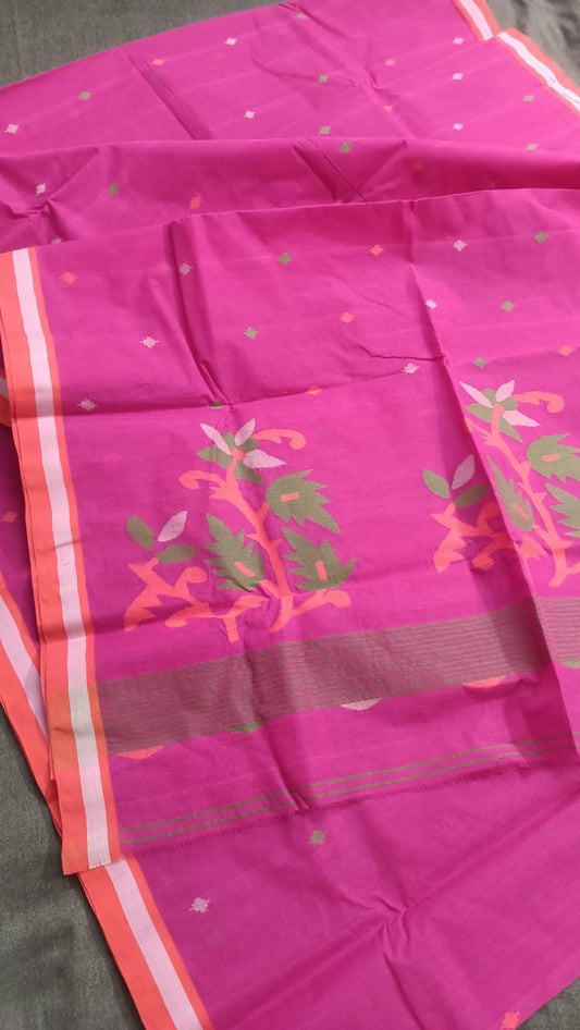 Pure Cotton needle work jamdani Saree