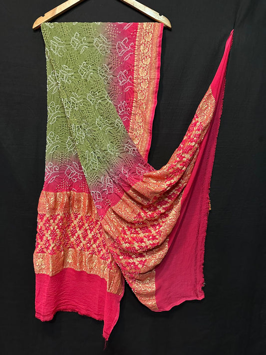 Pure Modal Silk  Bandhaj  Print   Dupatta