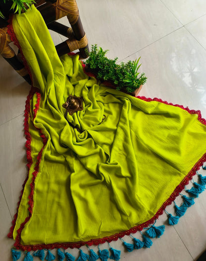 Beautiful Cotton Mulmul  Saree