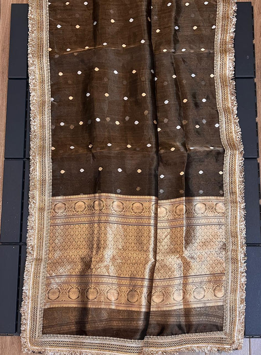 Pure Tissue Silk Saree With  Heavy Lace