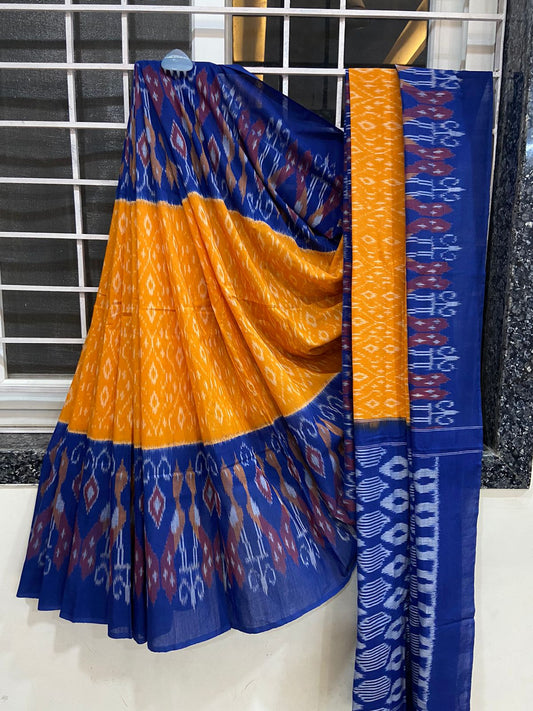 Pure  Double Ikkat Pochampally Cotton   Saree