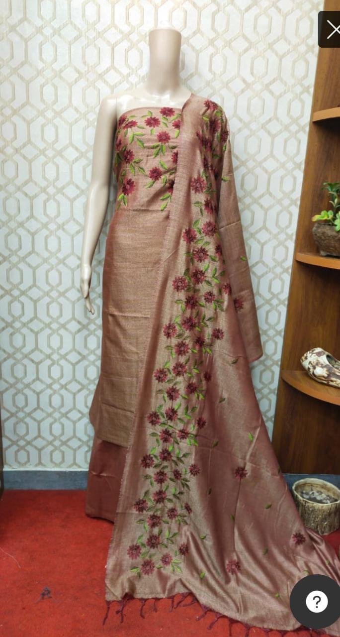 Pure Khaddi Cotton Linen Embroidery Work Unstitched Suit