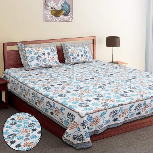 Pure Cotton Jumbo Size Double Bedsheet. ( 108X 108) with pillow covers