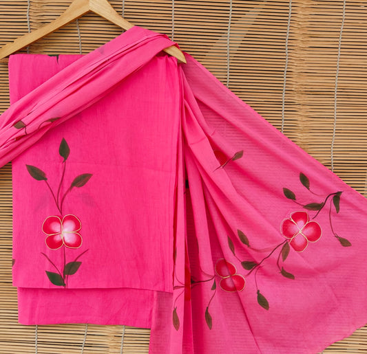 Exclusive new hand block printed cotton suits with cotton duptta