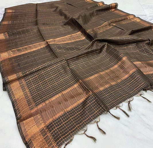 Pure Cotton Silk Mangalagiri Saree With Running Blouse .