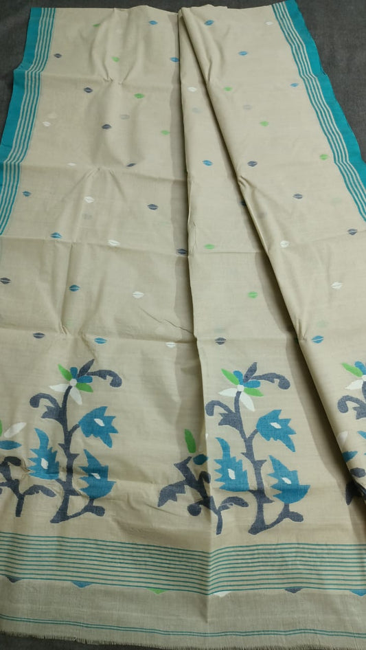 Pure Cotton needle work jamdani Saree