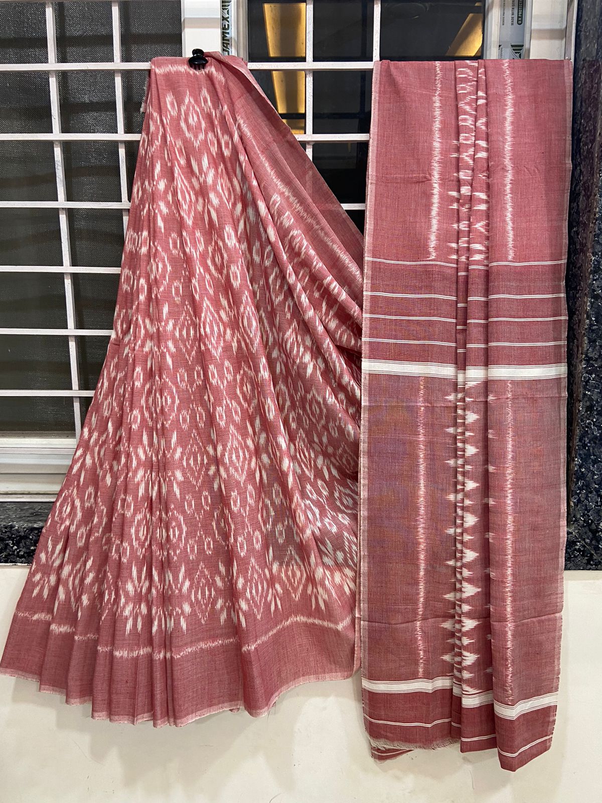 Pure  Double Ikkat Pochampally Cotton   Saree