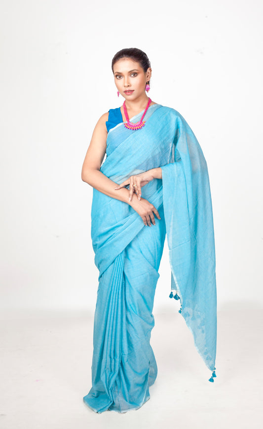 Pure Cotton Silk Jamdani Saree With Blouse