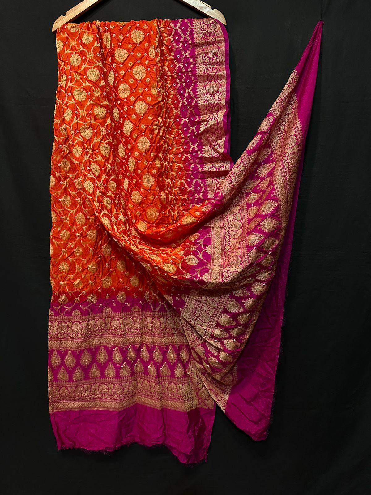 Pure Modal Silk  Bandhaj  Print   Dupatta