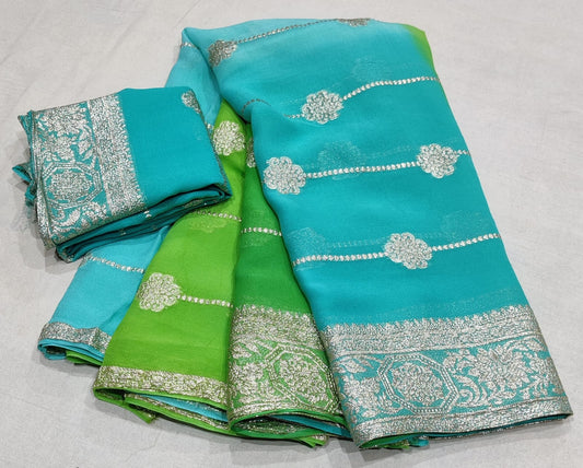 Georgette Beautiful Zari Work Saree