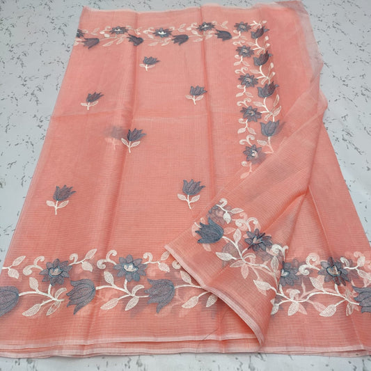 Beautiful Kota Cotton Hand  Block Print Work Saree