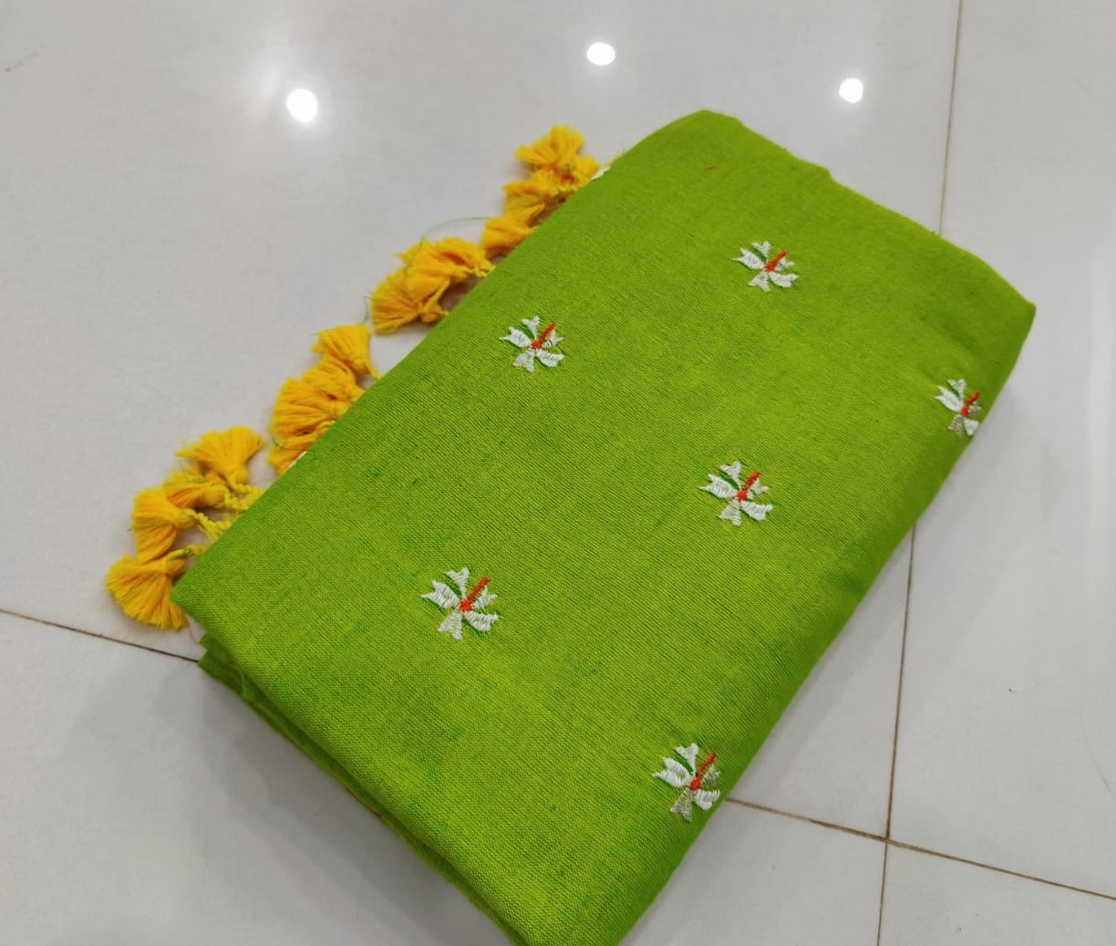 Pure  Khaddi Cotton Saree  With   Running  Blouse