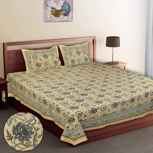 Pure Cotton Jumbo Size Double Bedsheet. ( 108X 108) with pillow covers