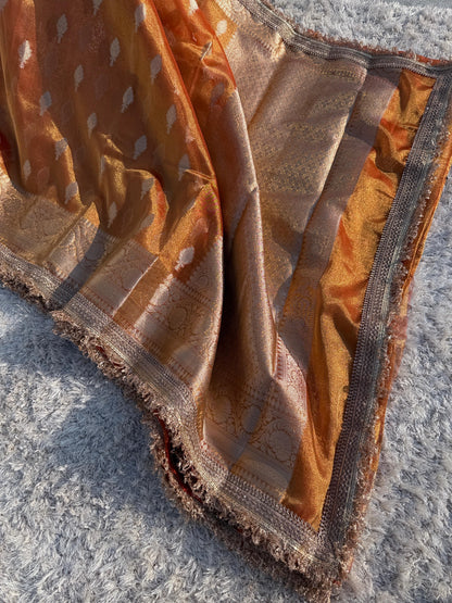 Banarasi Glass tissue silk saree with  lace work