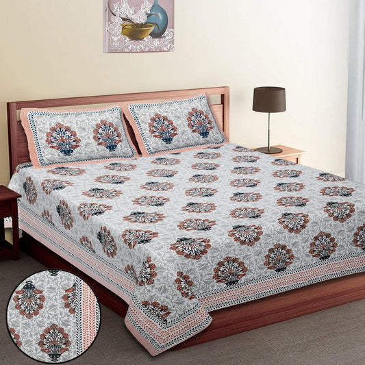 Pure Cotton Jumbo Size Double Bedsheet. ( 108X 108) with pillow covers