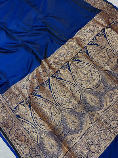 Designer Banarasi Satan Katan Saree With Blouse