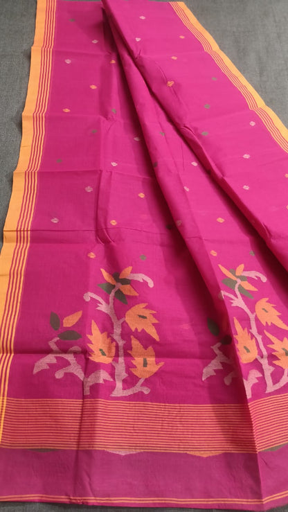 Pure Cotton needle work jamdani Saree