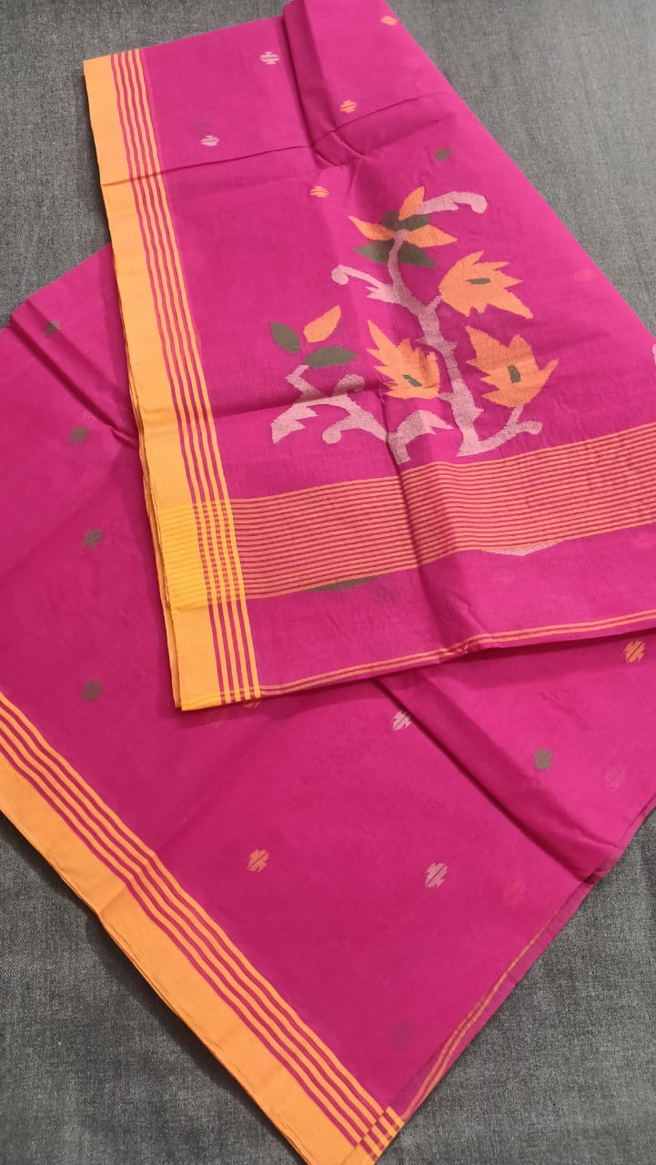 Pure Cotton needle work jamdani Saree