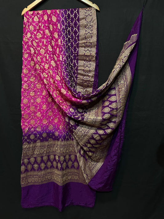 Pure Modal Silk  Bandhaj  Print   Dupatta