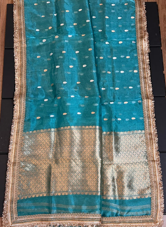 Pure Tissue Silk Saree With  Heavy Lace