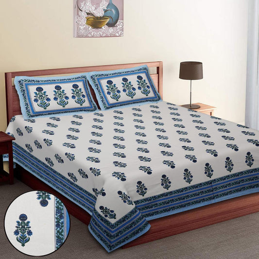 Pure Cotton Jumbo Size Double Bedsheet. ( 108X 108) with pillow covers