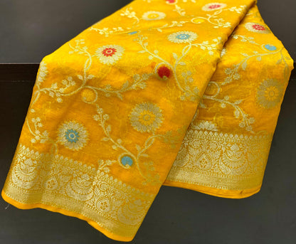 Banarasi  Semi Georgette Soft Silk Saree