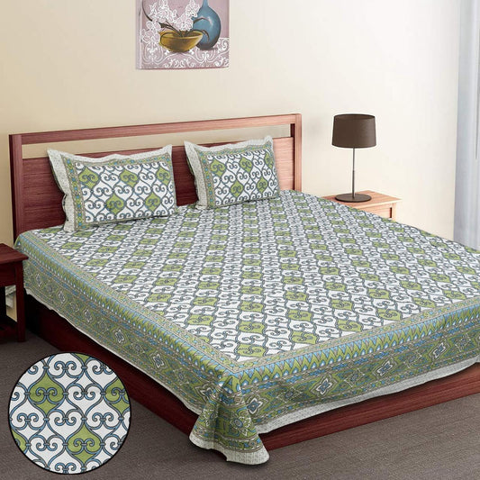 Pure Cotton Jumbo Size Double Bedsheet. ( 108X 108) with pillow covers