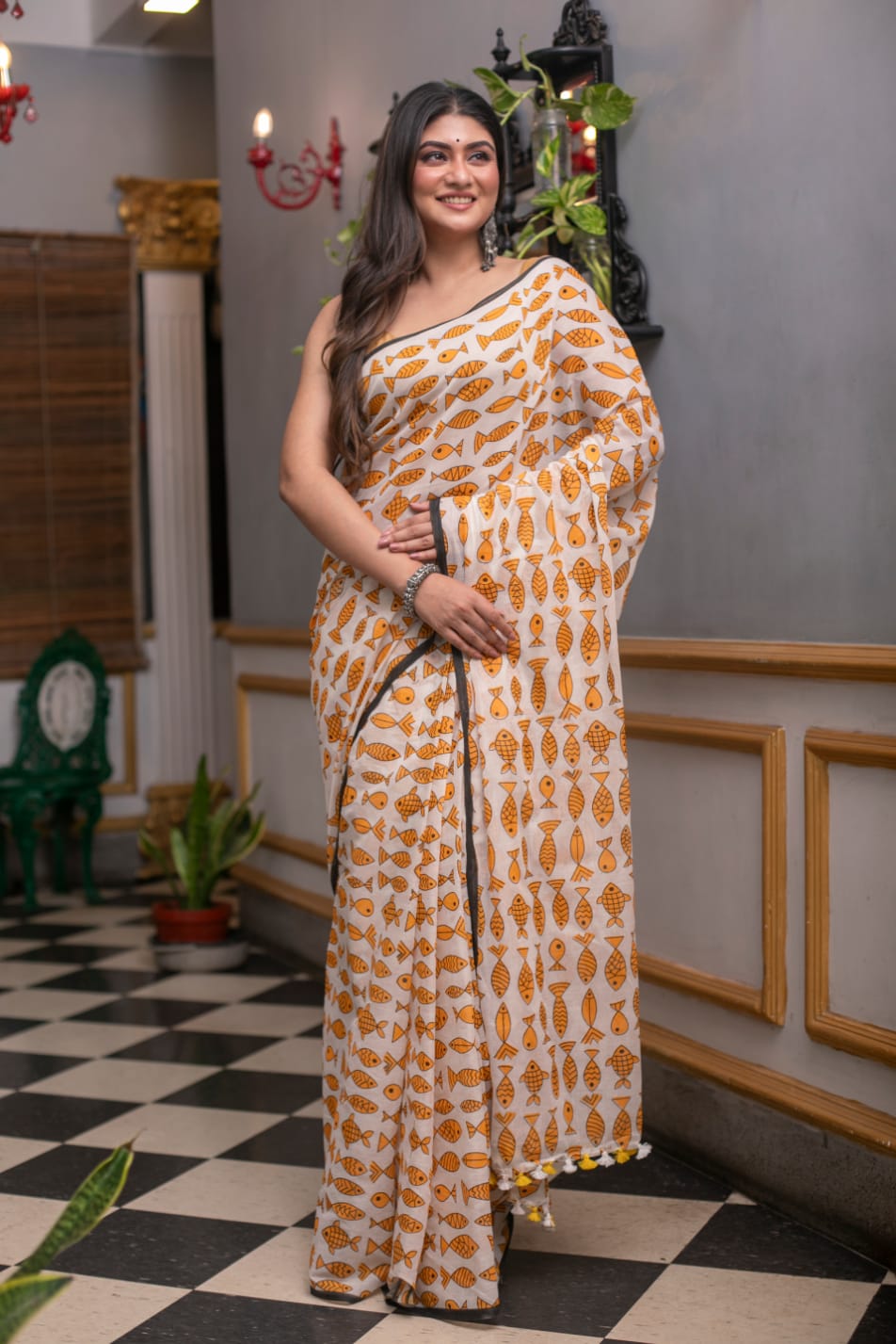 Pure Cotton Silk Jamdani Saree With Blouse