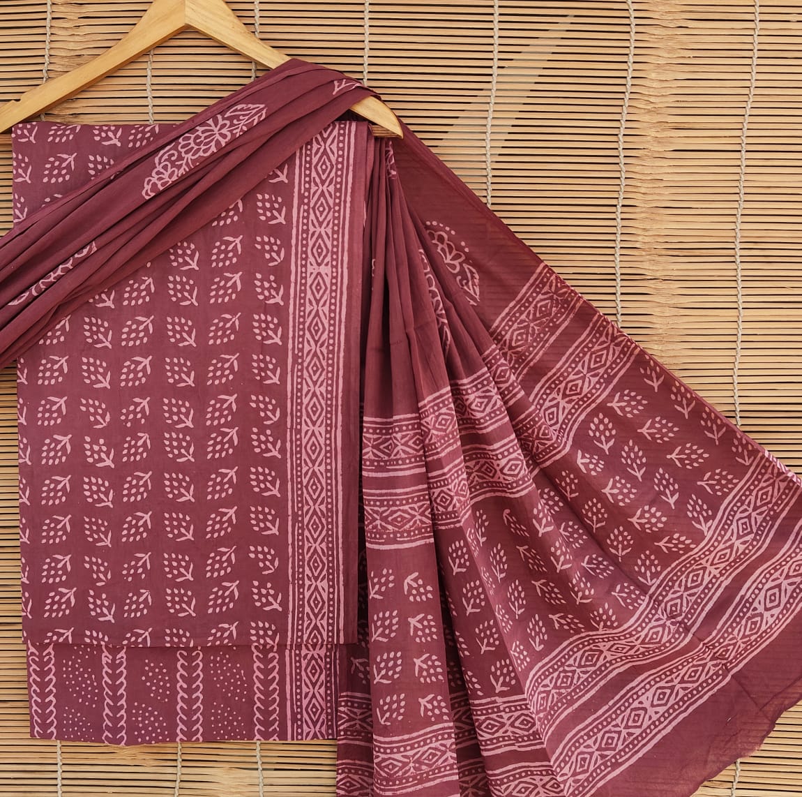 Exclusive new hand block printed cotton suits with cotton duptta