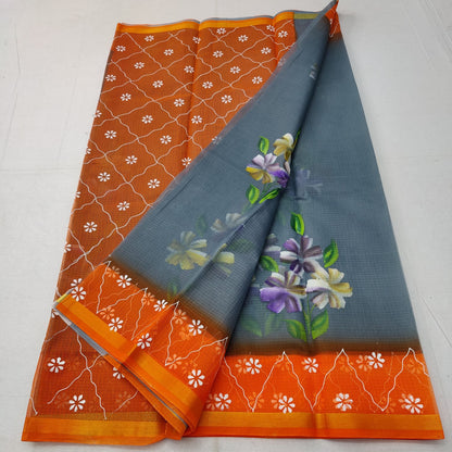 Pure Cotton Kota Doriya Saree With Blouse