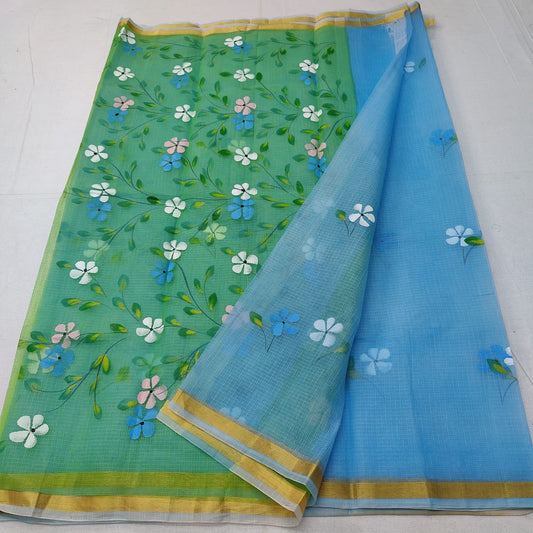 Pure Cotton Kota Doriya Saree With Blouse