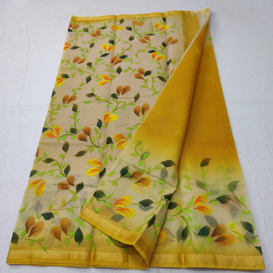 Pure Cotton Kota Doriya Saree With Blouse