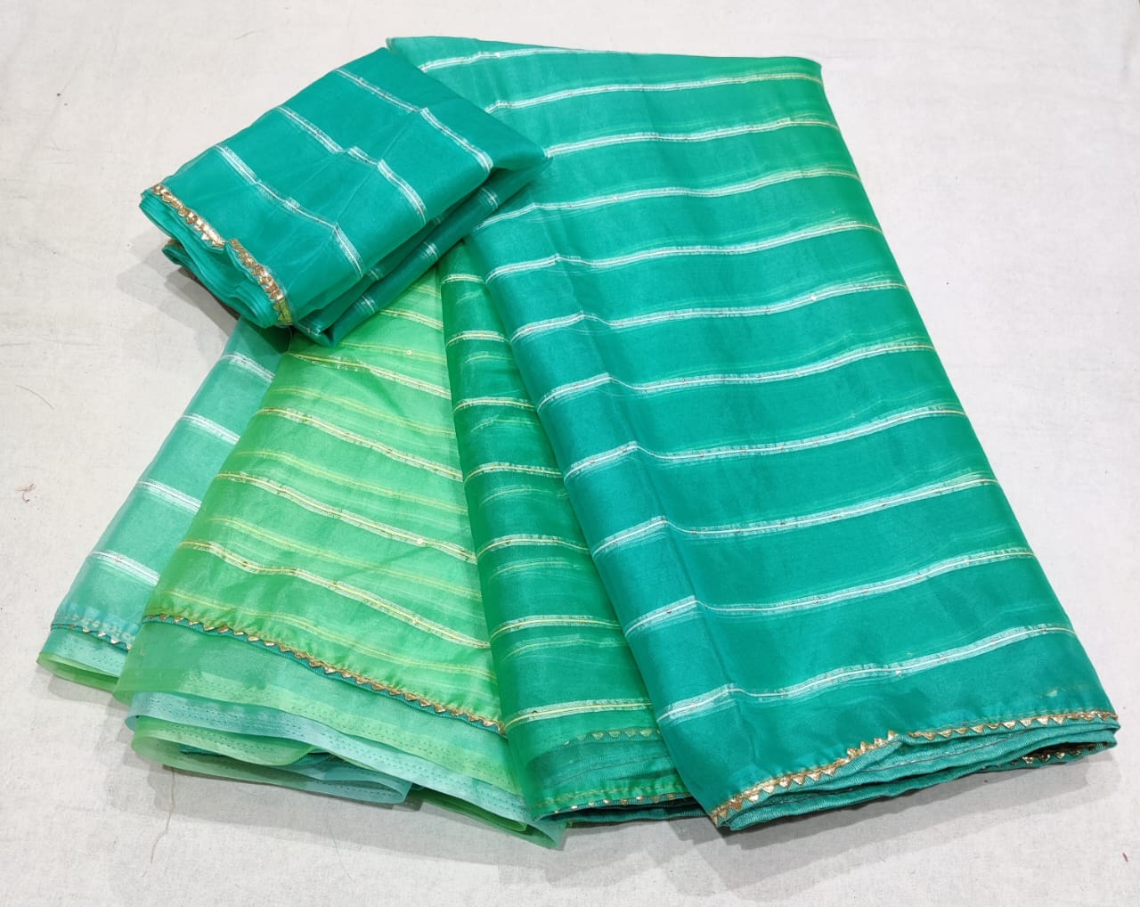 Organza Fabric Sequence work Saree with Running blouse