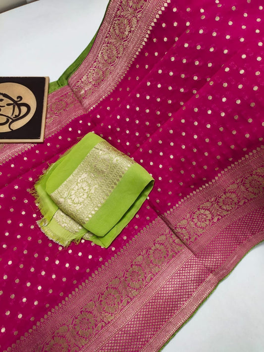 Banarasi Semi  kora silk saree