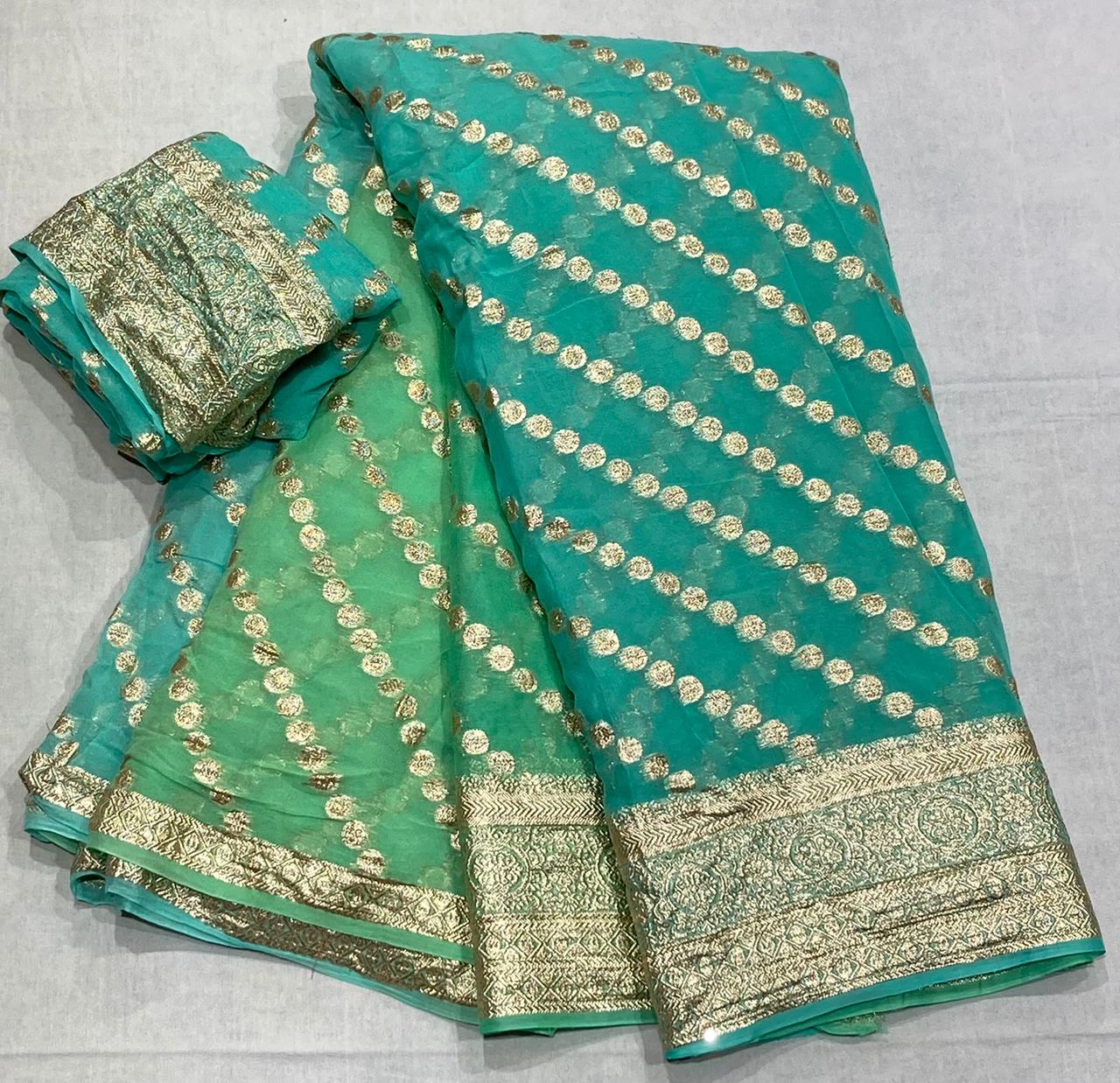 Georgette leheriya pattern saree